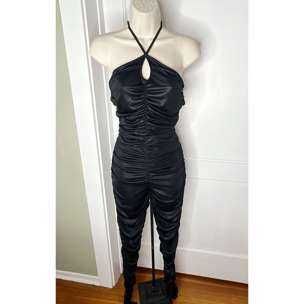 Poster Girl Fixed Gaze Jumpsuit Ruched Black Size Small Nwot